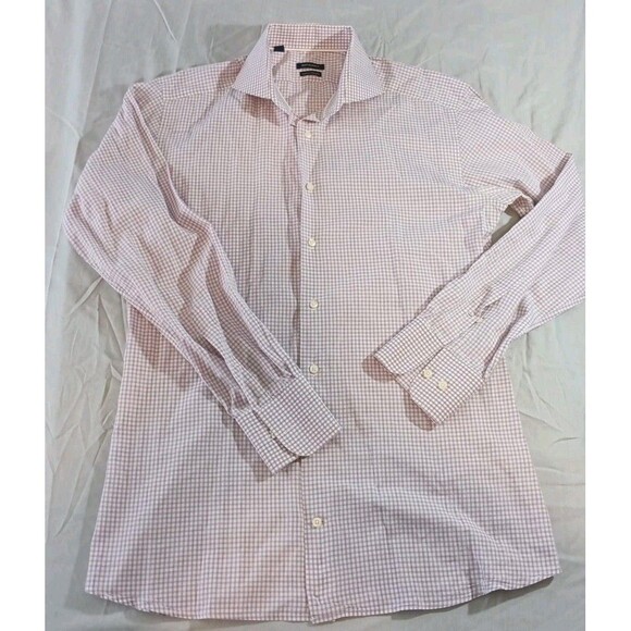 Suitsupply Other - Suitsupply Shirt Mens 42, 16 1/2 Pink/White Gingham Check Two Ply Button Up